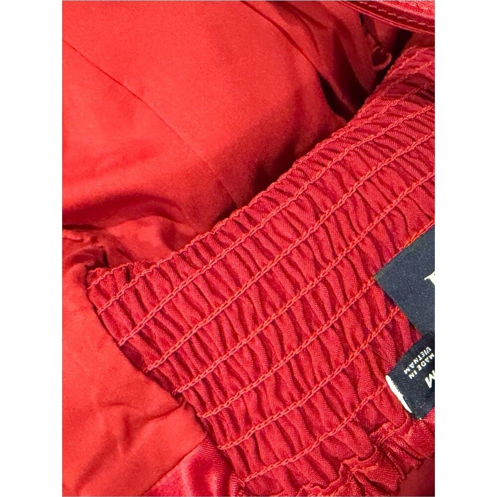 GAP Sled Red Satin Bubble Mini Dress Strapless Size Medium NWOT